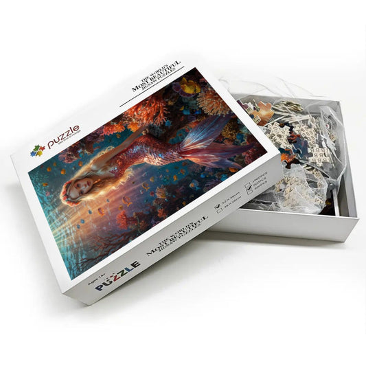 Custom Mermaid Puzzle – Transform Your Girl’s Photo into a Beautiful Mermaid Tale | Perfect Ocean-Themed Gift for Little Fantasy Lovers 🌊🧜♀️. R26(XTX)