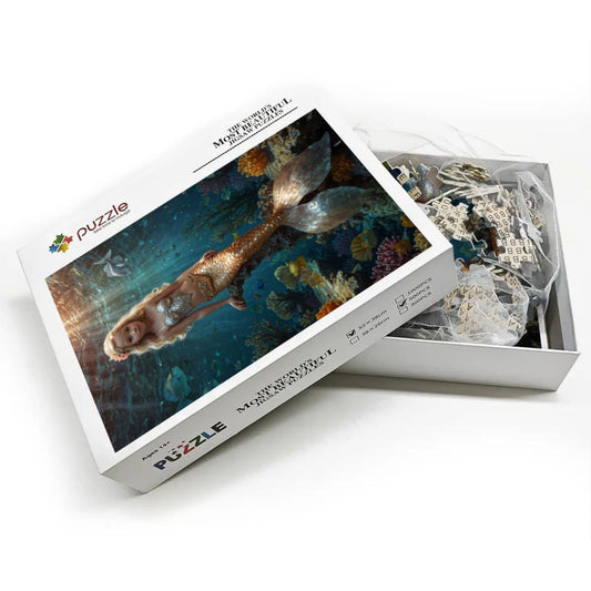 Custom Mermaid Kids Puzzle – Turn Your Child’s Photo into a Magical Mermaid Scene | Personalized Gift for Ocean-Loving Little Girls 🧜♀️✨