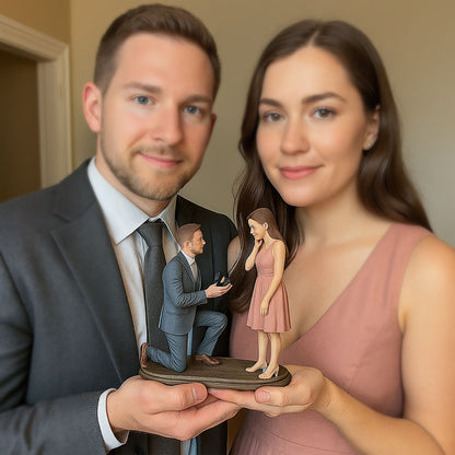 Celebrate love with a one-of-a-kind keepsake! Our&nbsp;custom color 3D printed wedding couple figurine is a beautifully detailed and realistic sculpture that captures you and your partner in a moment that lasts forever. Whether it's for a wedding cake topper, an anniversary gift, or a romantic home display, this personalized figurine is crafted to reflect your style, attire, and personality—down to the smallest details.