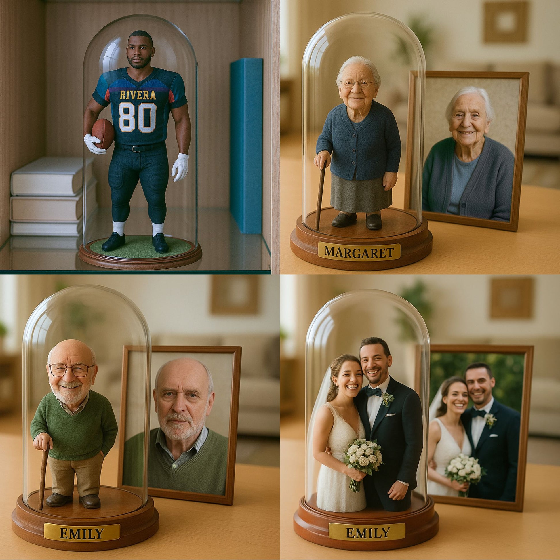 Custom Realistic Wedding Couple Bobbleheads – Personalized 3D Bride and Groom Figurines – Unique Wedding Cake Topper, Engagement, or Anniversary Gift for Couples