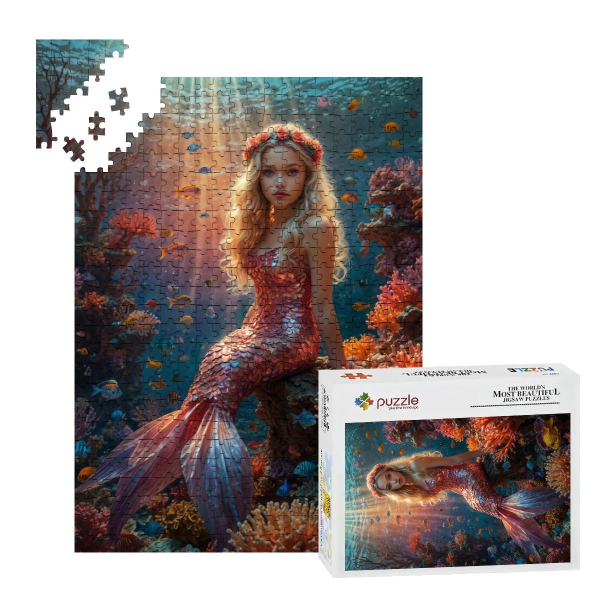 Custom Mermaid Puzzle – Transform Your Girl’s Photo into a Beautiful Mermaid Tale | Perfect Ocean-Themed Gift for Little Fantasy Lovers 🌊🧜‍♀️. R26(XTX)