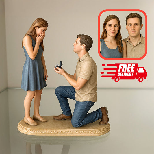 Celebrate love with a one-of-a-kind keepsake! Our&nbsp;custom color 3D printed wedding couple figurine is a beautifully detailed and realistic sculpture that captures you and your partner in a moment that lasts forever. Whether it's for a wedding cake topper, an anniversary gift, or a romantic home display, this personalized figurine is crafted to reflect your style, attire, and personality—down to the smallest details.