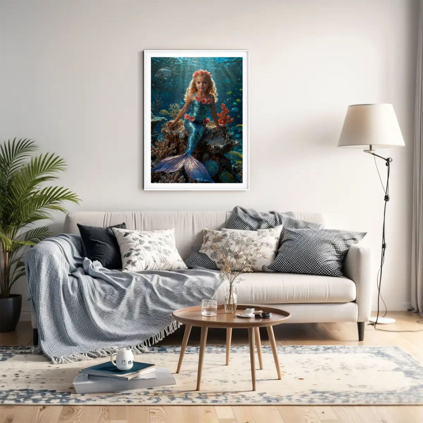 Custom Mermaid Puzzle for Kids, 300-1000 Pieces, Dive into a Whimsical Underwater World with Your Child’s Photo | Keepsake for Mermaid-Loving Girls 🐠🌟. R26(MXX)
