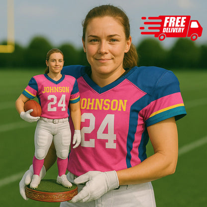 Custom 3D Football Figurine from Photo, Personalized Sports Bobblehead, Sculpted Athlete Gift for Fans, Kids, Collectors & Football Lovers
