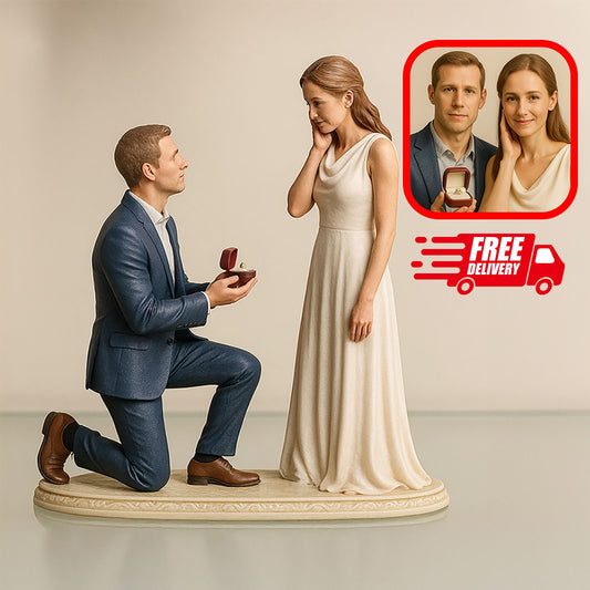 Custom Romantic Couple Figurines | Personalized Wedding Cake Topper | 3D Printed Bride & Groom Sculpture | Anniversary or Gift Keepsake