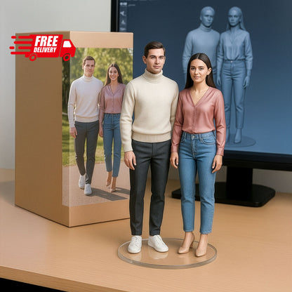 Custom 3D Wedding Bobbleheads – Personalized Realistic Bride and Groom Figurines – Perfect Cake Topper, Engagement Gift, or Anniversary Keepsake for Romantic Couples