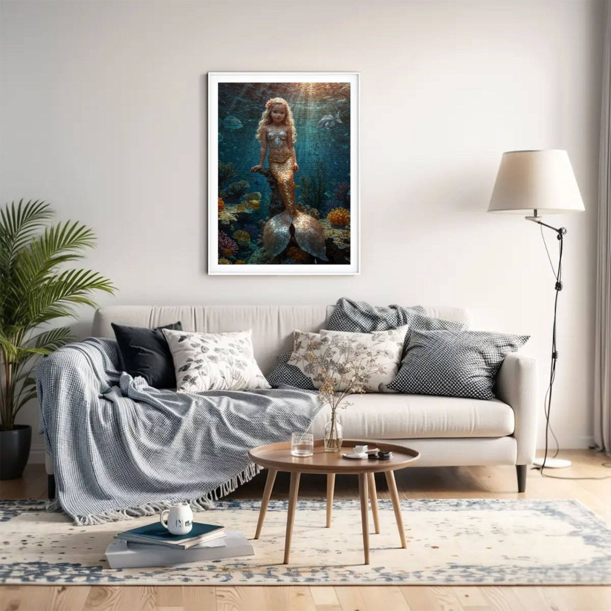 Custom Mermaid Kids Puzzle – Turn Your Child’s Photo into a Magical Mermaid Scene | Personalized Gift for Ocean-Loving Little Girls 🧜‍♀️✨