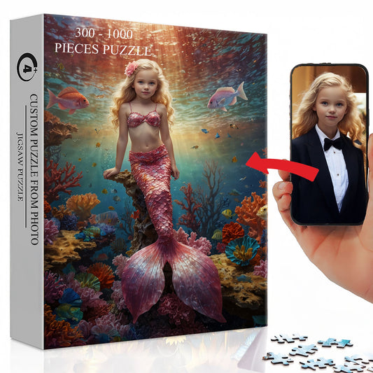 Personalized Mermaid Puzzle for Girls – Your Child Becomes a Sparkling Sea Princess, Birthday Keepsake for Mermaid Dreamers 🐚💖. R26(TTT)