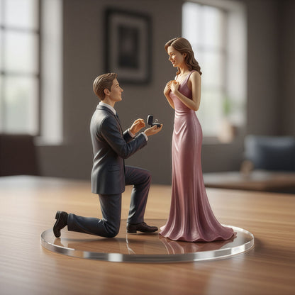 Custom Realistic Wedding Couple Bobbleheads – Personalized 3D Bride and Groom Figurines – Unique Wedding Cake Topper, Engagement, or Anniversary Gift for Couples
