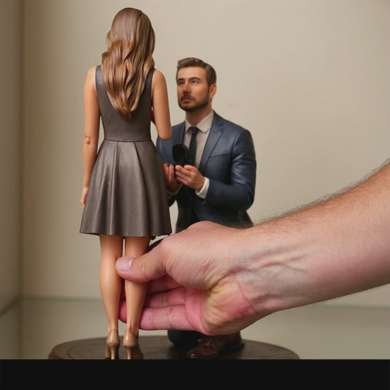 Personalized 3D Wedding Couple Figurines | Custom Groom & Bride Cake Topper | Unique Wedding Gift Idea | Realistic Couple Bobblehead