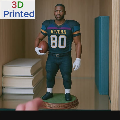 Custom Football Figurines from Your Photo, Personalized 3D Printed Sports Bobbleheads, Hand-Sculpted Gifts for Athletes, Fans, and Collectors