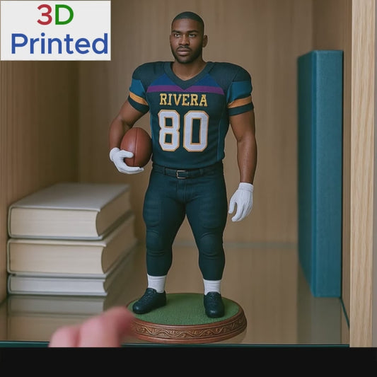 Custom Football Figurines from Your Photo, Personalized 3D Printed Sports Bobbleheads, Hand-Sculpted Gifts for Athletes, Fans, and Collectors